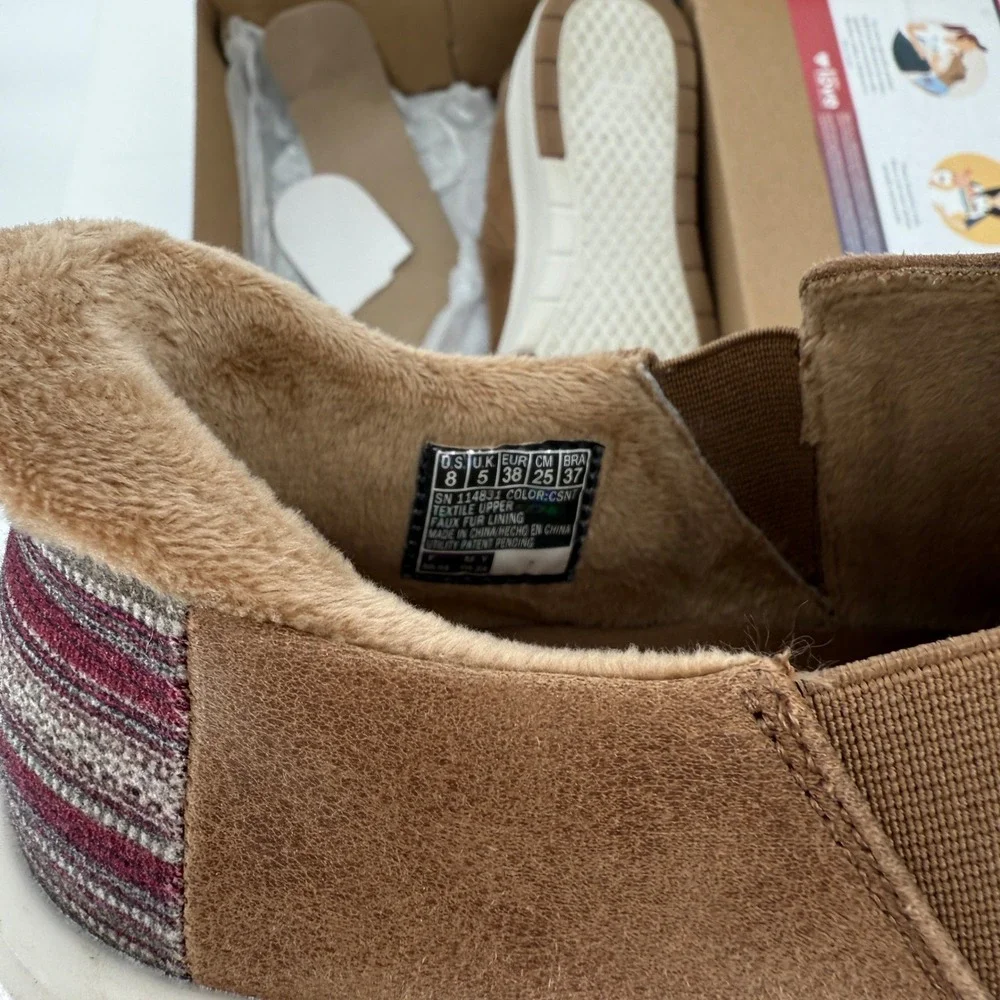 NWT Skechers BOBS Slip-Ins Skipper Wave Stay Snug Slip-On 8 Brown - Picture 7 of 9